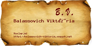 Balassovich Viktória névjegykártya